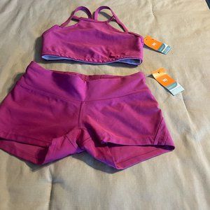 Fuchsia Pink 2 Piece Workout Set by LUCY Tech's